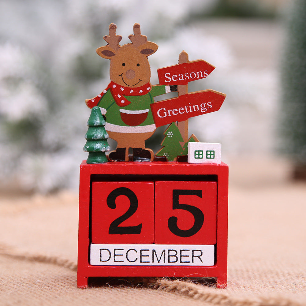 Wooden Christmas Countdown Calendar – Festive Holiday Decoration for Home & Mante