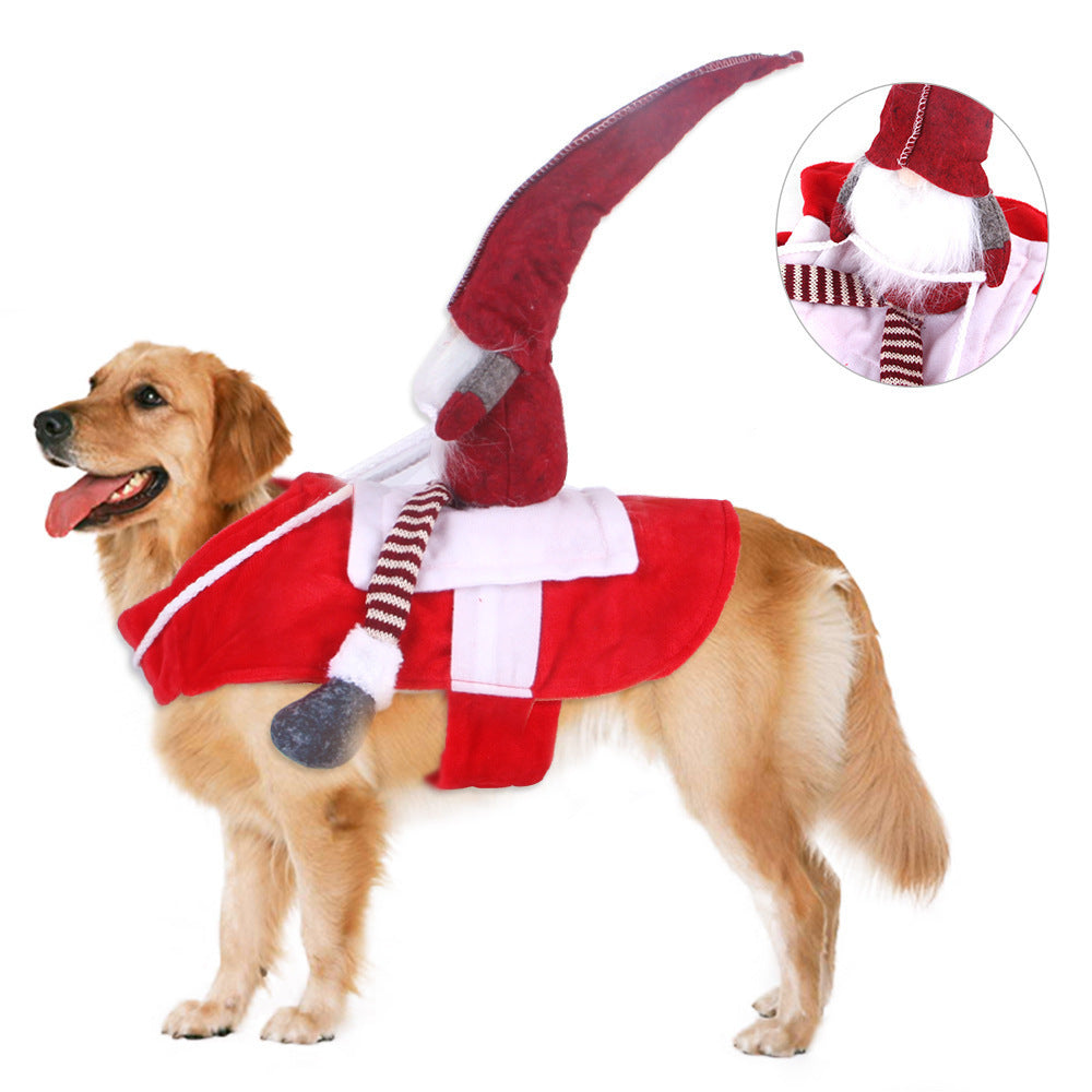 Pet Christmas Riding Costume – Festive Cosplay Outfit for Dogs & Cats Holiday Fun