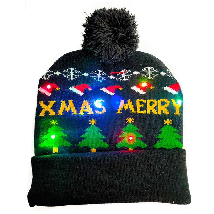 LED Christmas Light-Up Beanie – Knitted Hat for Kids, Holiday Sweater Style Gift