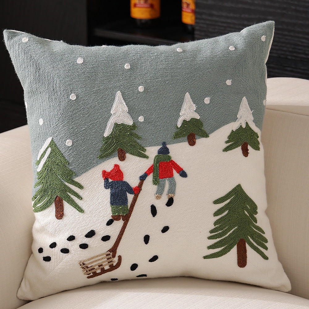 Christmas Snowflake Pillow Cover – Cozy Holiday Cushion for Home & Festival Décor