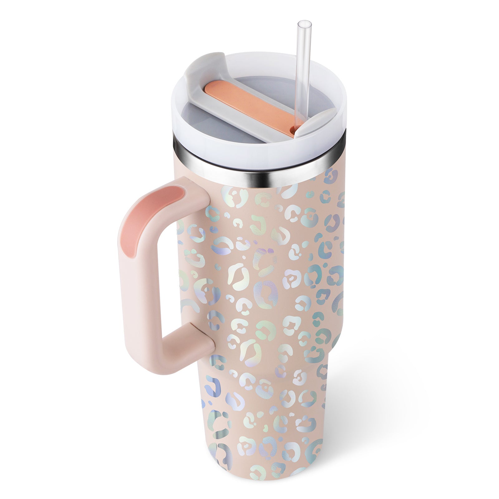 Stainless Steel Coffee Tumbler with Handle & Straw