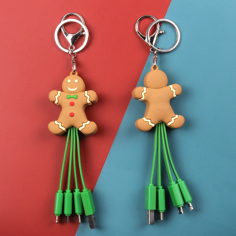 Creative Cartoon Multi-Use Christmas Data Cable – Portable, Gift-Ready & Tech-Savvy!