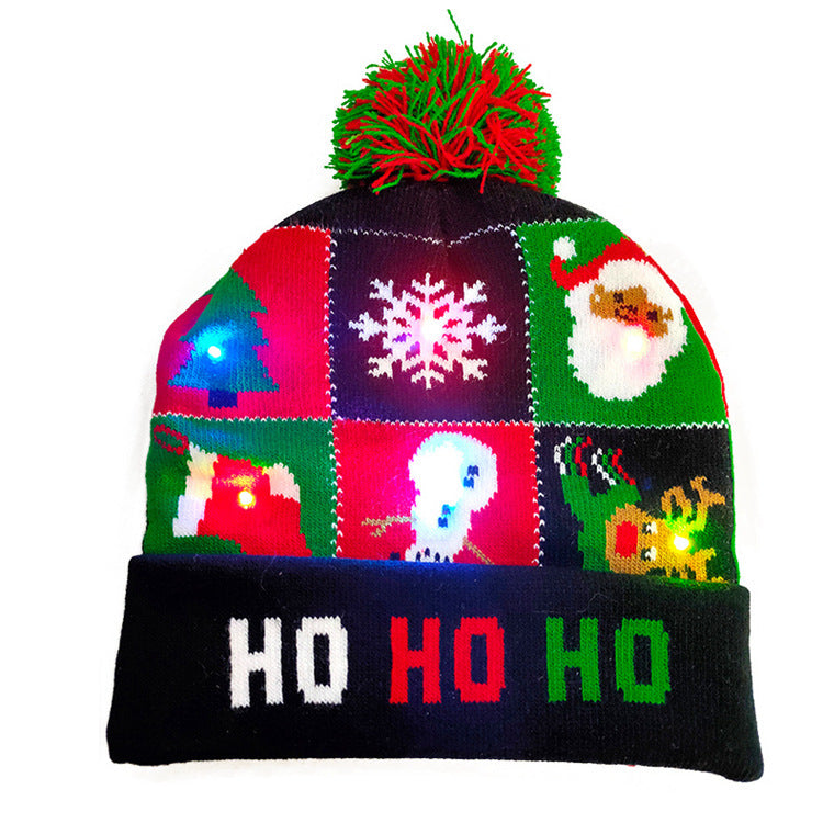 LED Christmas Light-Up Beanie – Knitted Hat for Kids, Holiday Sweater Style Gift