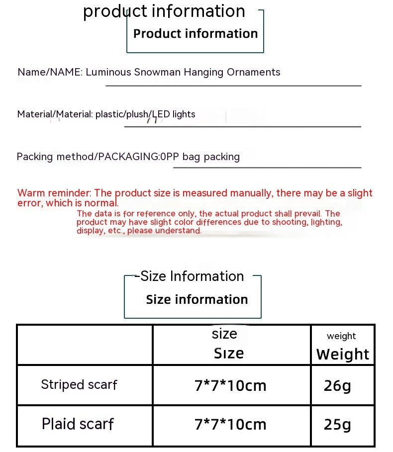 Christmas Luminous Ice Man Ornaments – Magical Glow for Festive Cheer