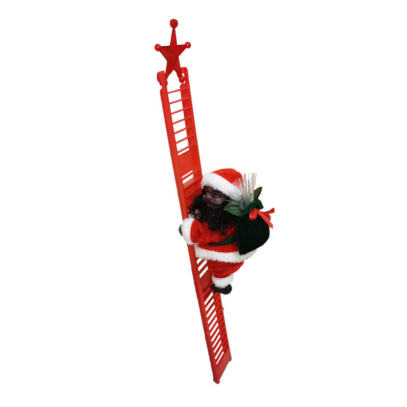 Electric Climbing Santa Claus Toy – Musical Red Ladder Christmas Decoration
