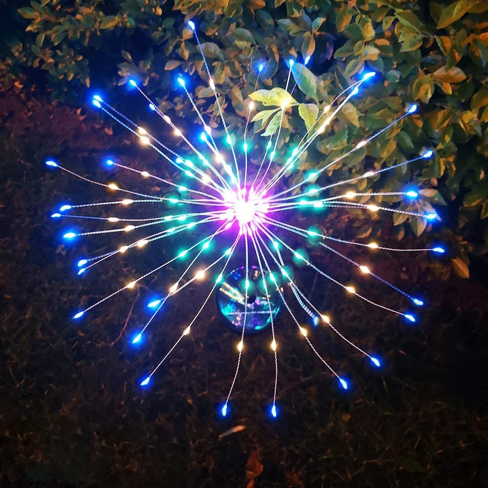 Solar Firework Lights with Ground Plug – LED Copper Wire for Garden & Pathway