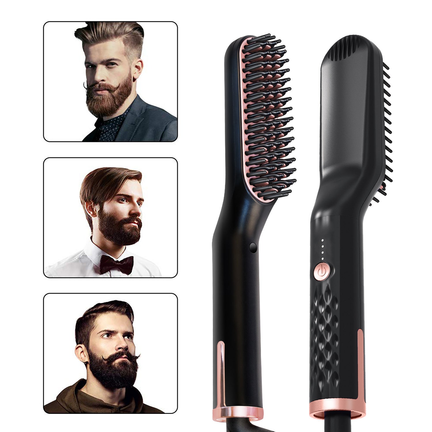 2-in-1 Electric Hair & Beard Straightener – Fast Heating Ionic Comb for Smooth Styling