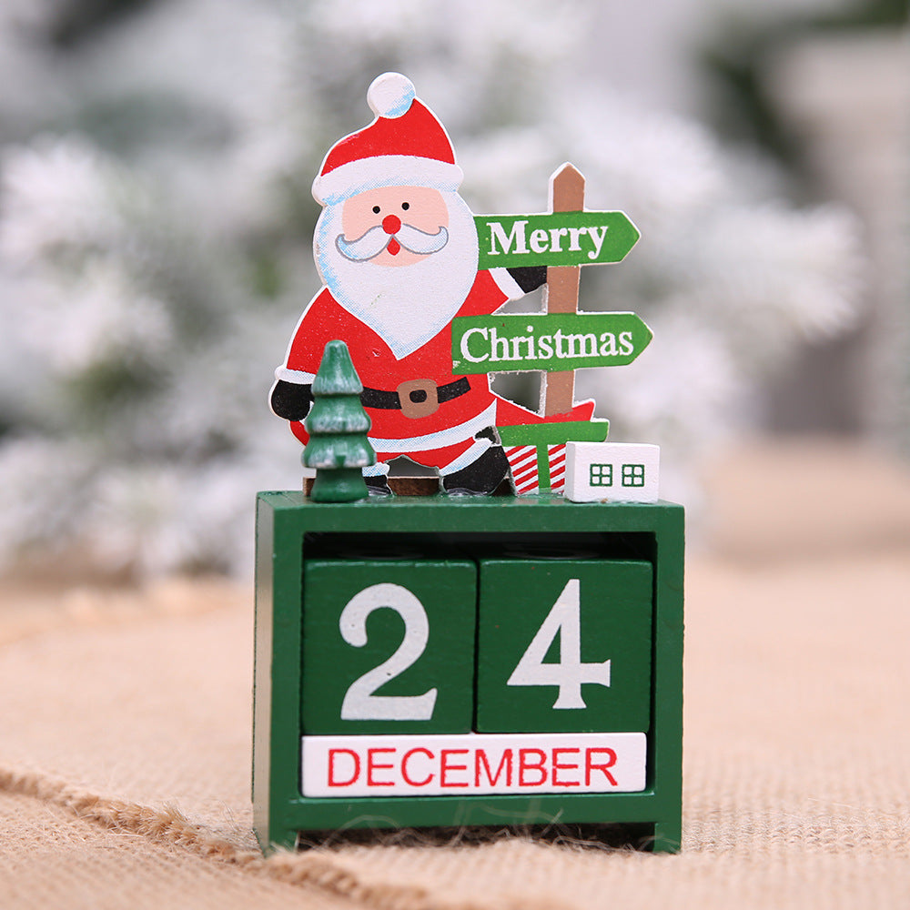 Wooden Christmas Countdown Calendar – Festive Holiday Decoration for Home & Mante