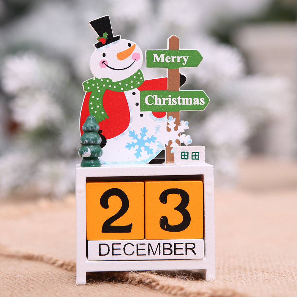 Wooden Christmas Countdown Calendar – Festive Holiday Decoration for Home & Mante