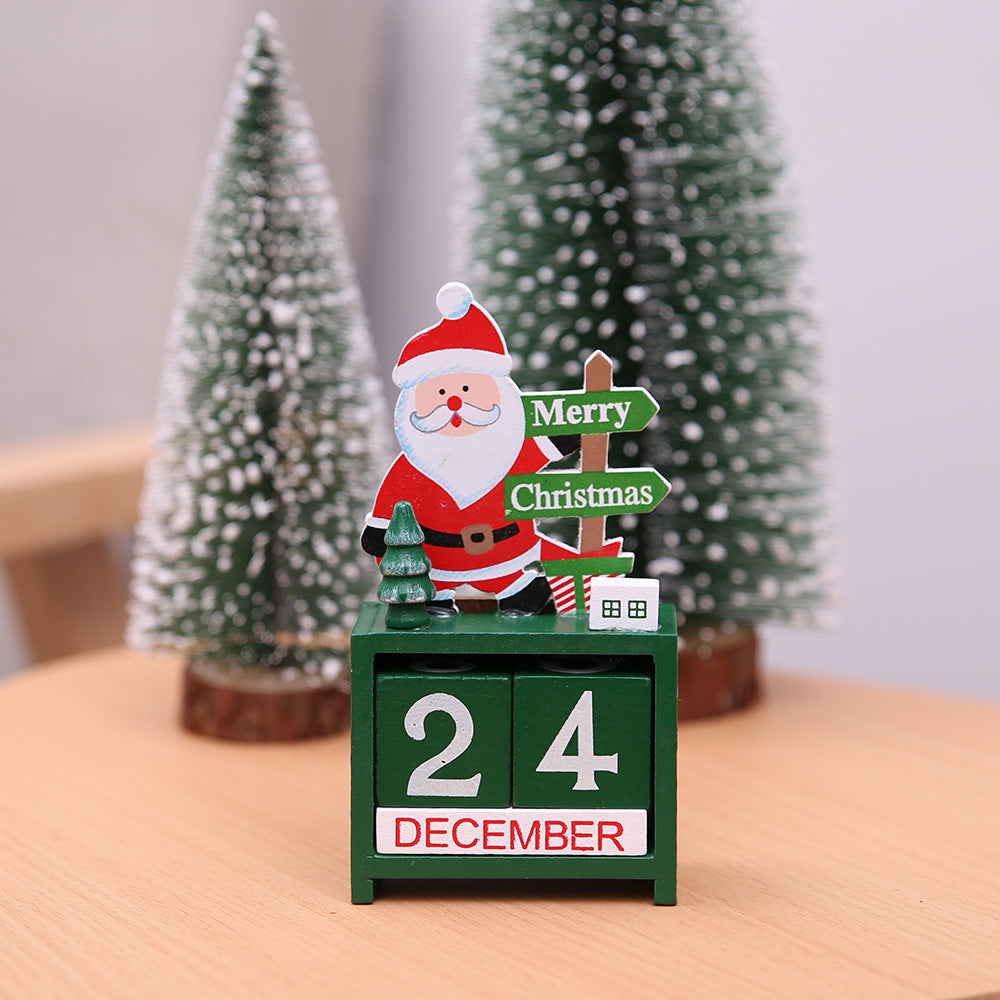 Wooden Christmas Countdown Calendar – Festive Holiday Decoration for Home & Mante