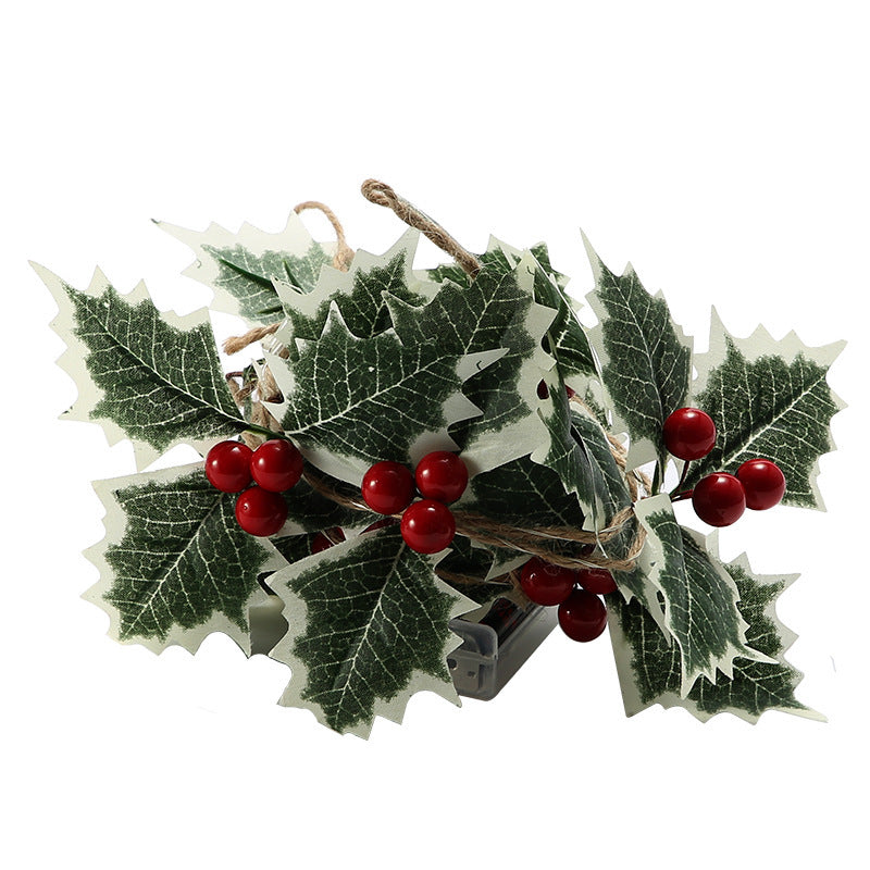 Add Holiday Sparkle with Christmas Leaf & Red Berry Copper Wire String Lights – Elegant Festive Décor