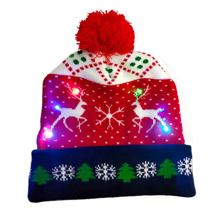 LED Christmas Light-Up Beanie – Knitted Hat for Kids, Holiday Sweater Style Gift