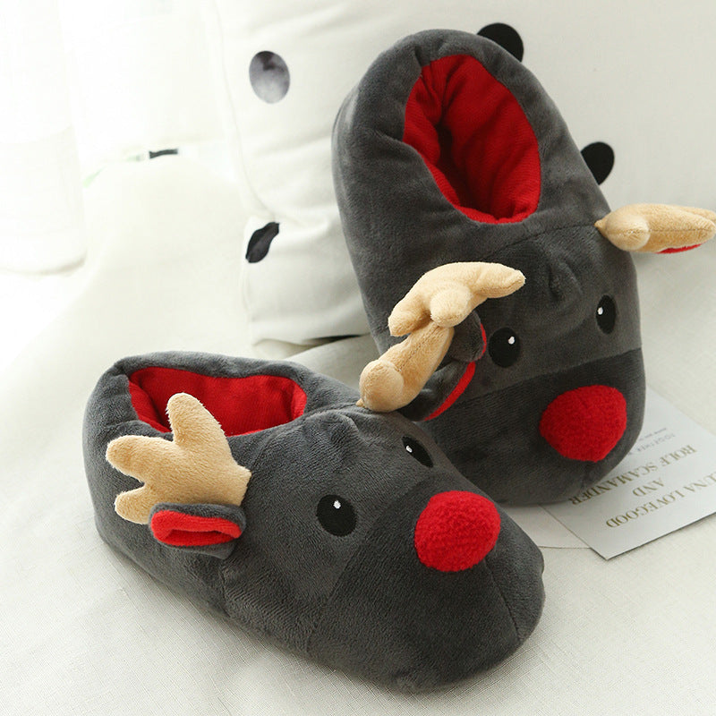 Cozy Christmas Elk Slippers – Cute Holiday Shoes for Warm Winter Nights