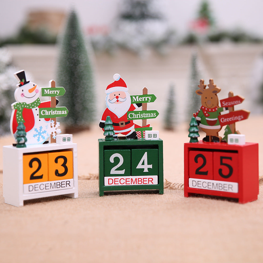 Wooden Christmas Countdown Calendar – Festive Holiday Decoration for Home & Mante