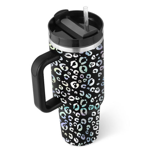 Stainless Steel Coffee Tumbler with Handle & Straw