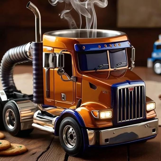Custom Truck Coffee Mugs – Durable Mugs, Cups Coffee Mugs for Semi Drivers - in yellow color