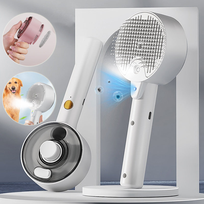 Easy Clean Pet Grooming Brush – Removes Shedding Hair for Cats & Dogs