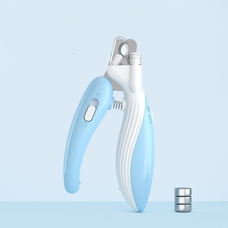 LED Pet Nail Grinder – Electric Clippers for Dogs & Cats, Low Noise & Rechargeable in blue color