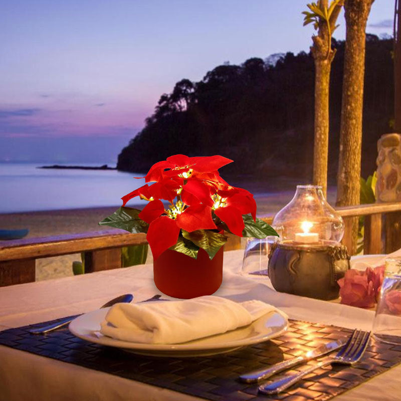 Illuminate Your Holidays with LED Christmas Flower Night Lamps – Elegant Décor for Cozy Celebrations