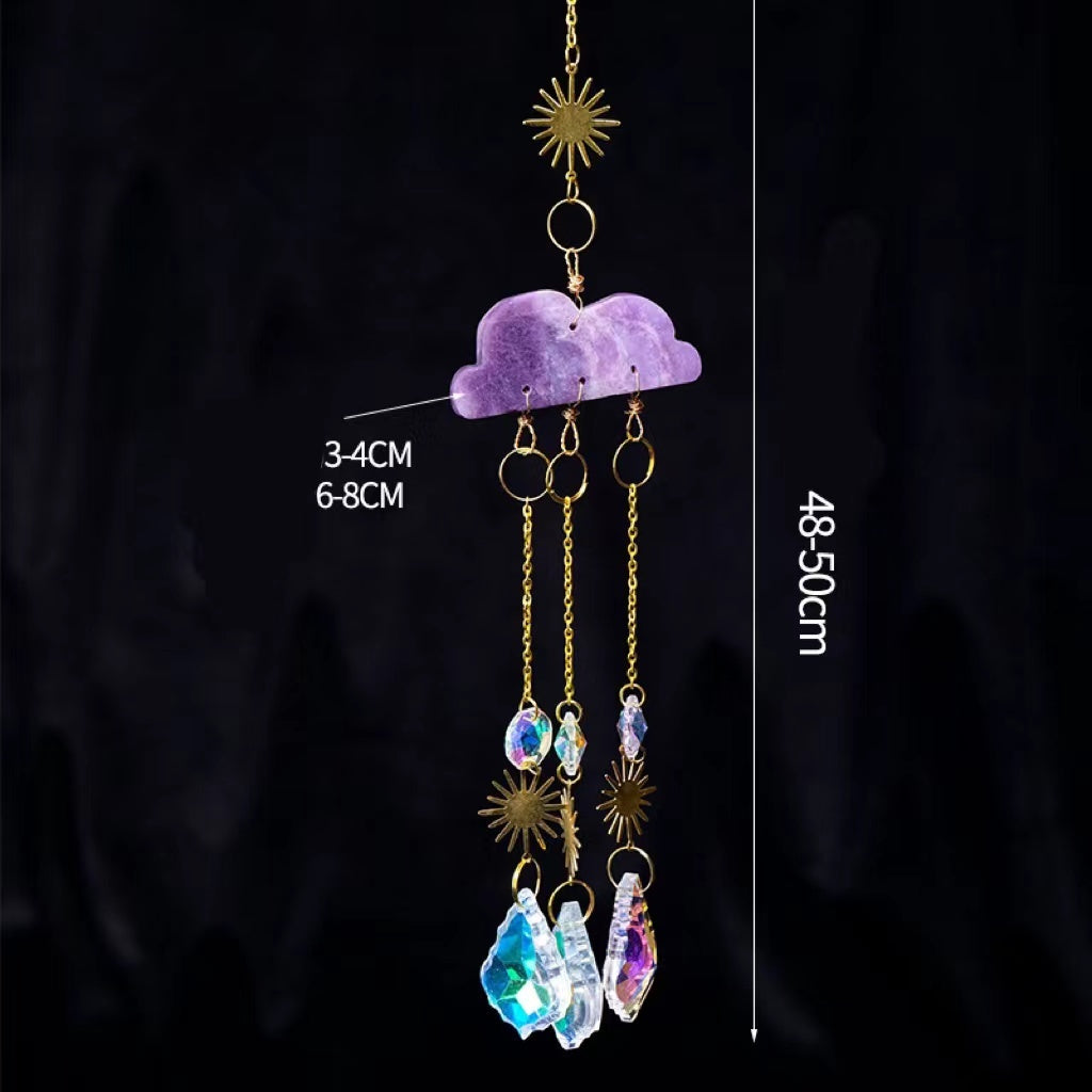 Crystal Cloud Sun Catcher Wind Chimes – Magical Christmas Pendant Chain for Festive Charm