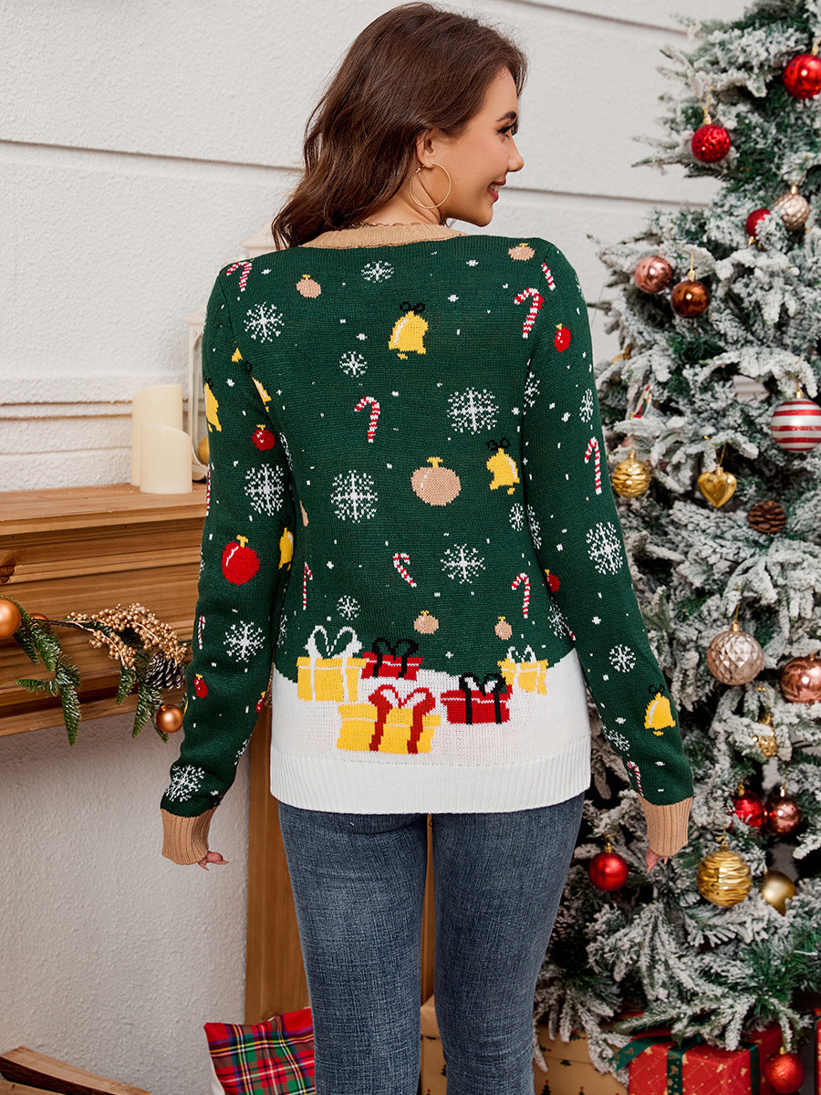 Festive LED Christmas Sweater – Light-Up Old Man Pullover with Colorful Lamps & Crew Neck Comfort