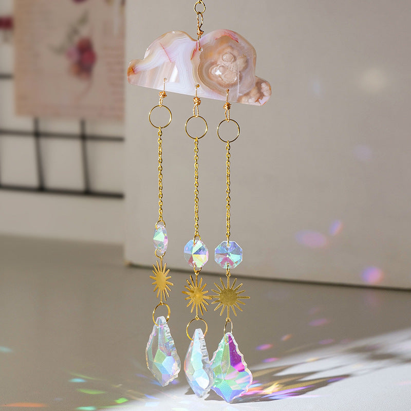 Crystal Cloud Sun Catcher Wind Chimes – Magical Christmas Pendant Chain for Festive Charm
