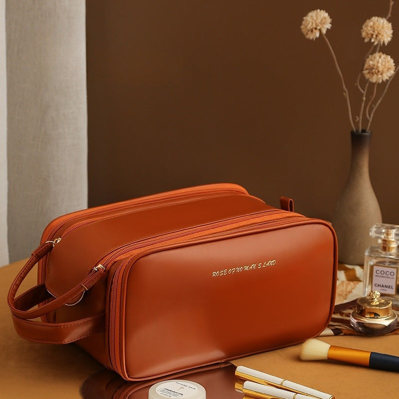 beautiful makeup organizer bag in brown color