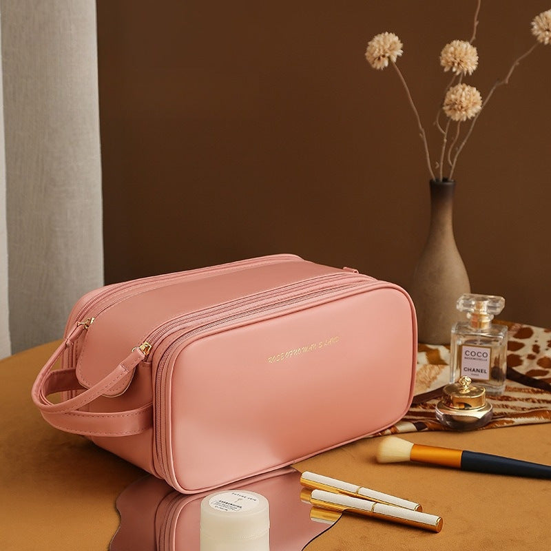 beautiful makeup organizer bag in pink color