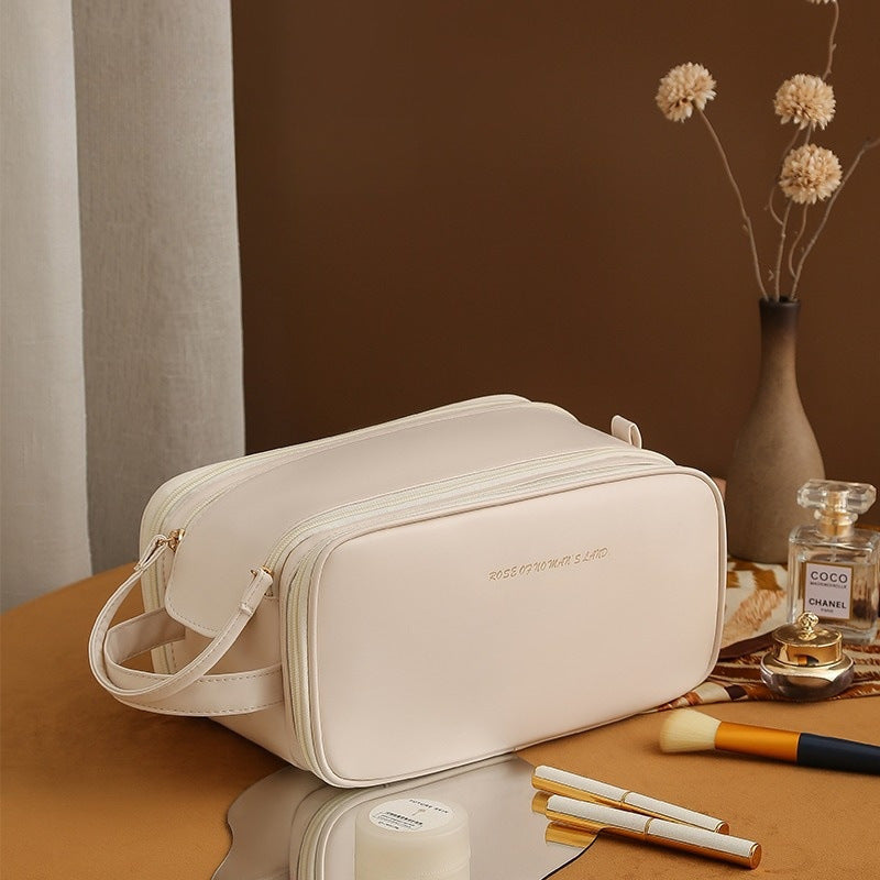 beautiful makeup organizer bag in white color