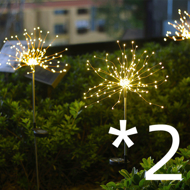 Solar Firework Lights with Ground Plug – LED Copper Wire for Garden & Pathway