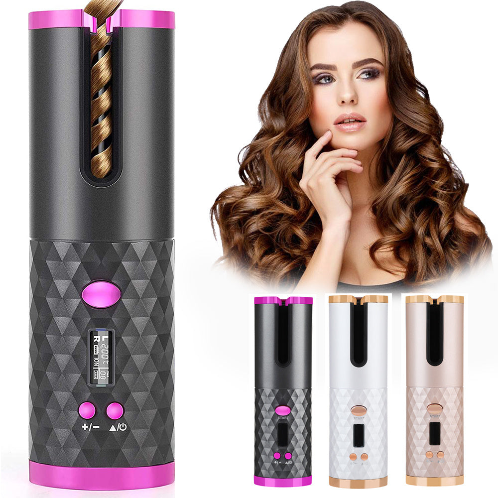 Portable Hair Curler Rotating & Curly Waves