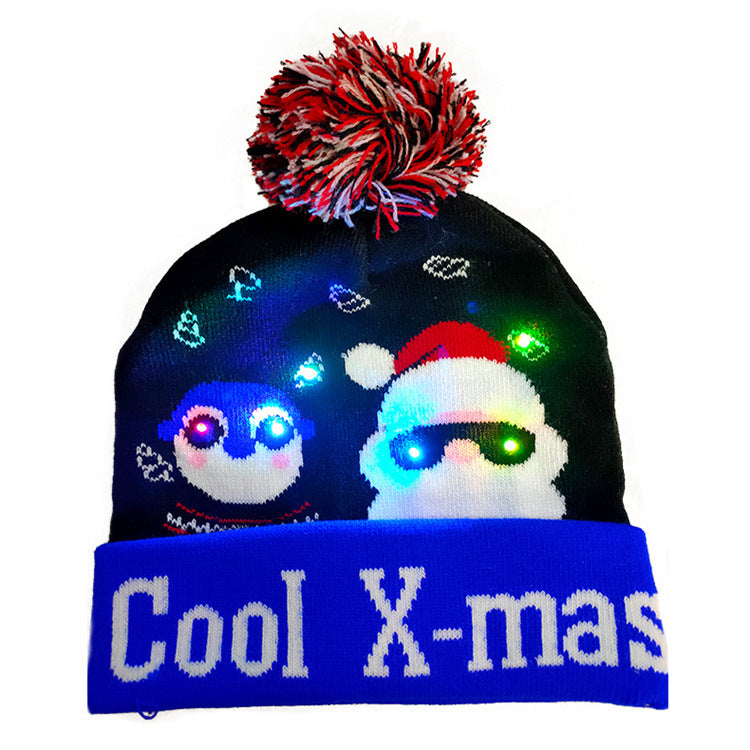 LED Christmas Light-Up Beanie – Knitted Hat for Kids, Holiday Sweater Style Gift