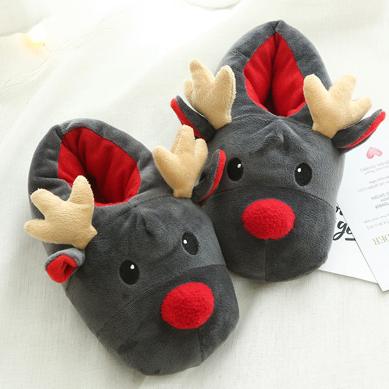 Cozy Christmas Elk Slippers – Cute Holiday Shoes for Warm Winter Nights