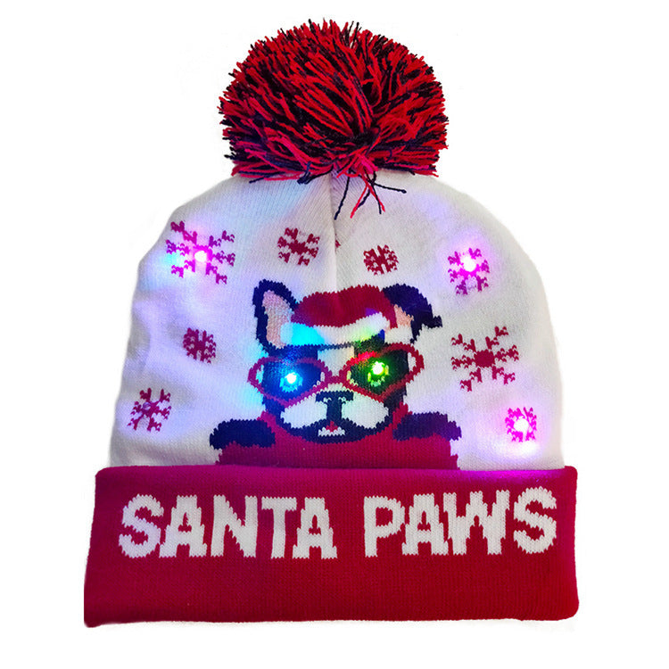 LED Christmas Light-Up Beanie – Knitted Hat for Kids, Holiday Sweater Style Gift