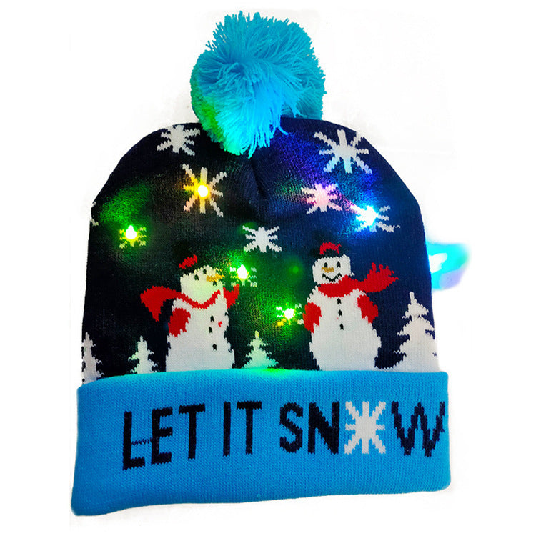 LED Christmas Light-Up Beanie – Knitted Hat for Kids, Holiday Sweater Style Gift