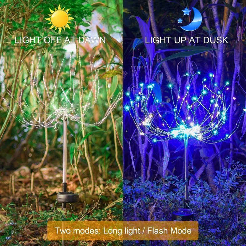 Solar Firework Lights with Ground Plug – LED Copper Wire for Garden & Pathway