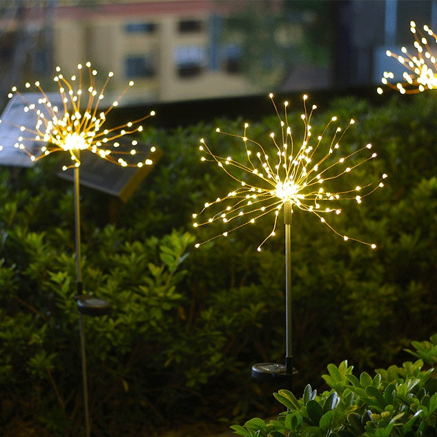 Solar Firework Lights with Ground Plug – LED Copper Wire for Garden & Pathway