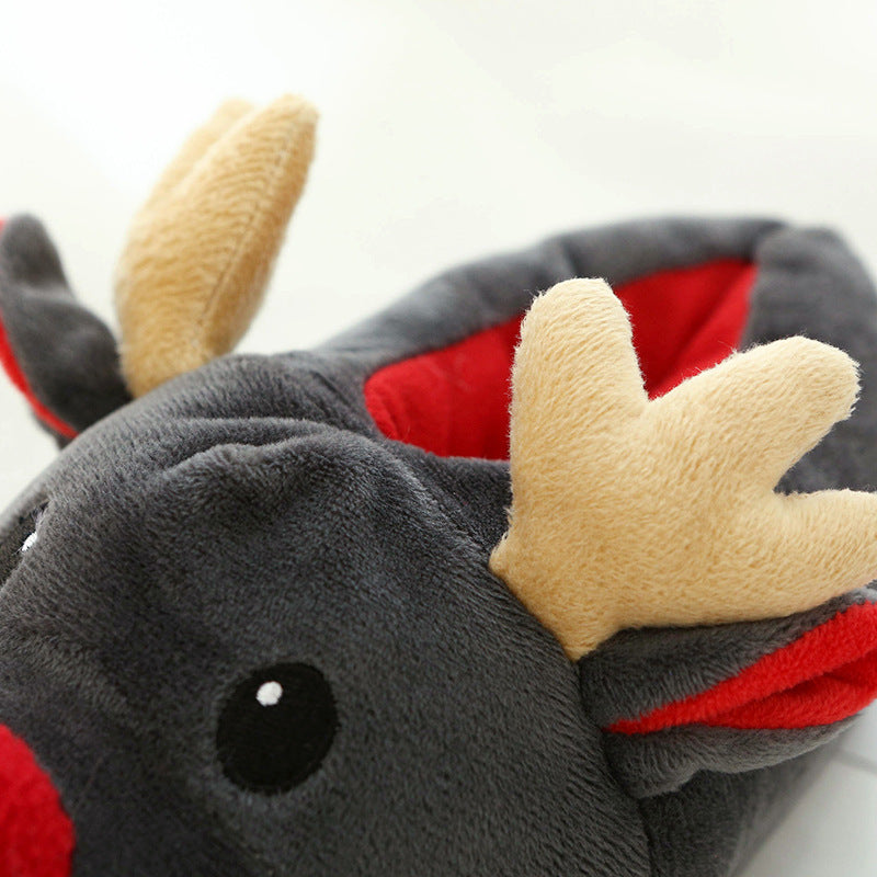 Cozy Christmas Elk Slippers – Cute Holiday Shoes for Warm Winter Nights