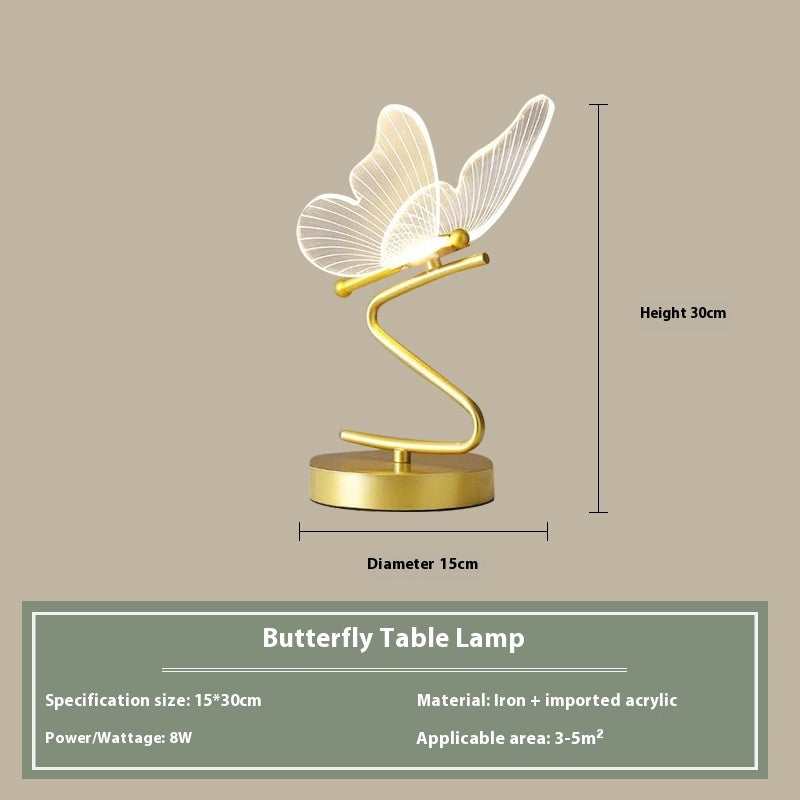 Bedroom Bedside Showcase Butterfly Table Lamp