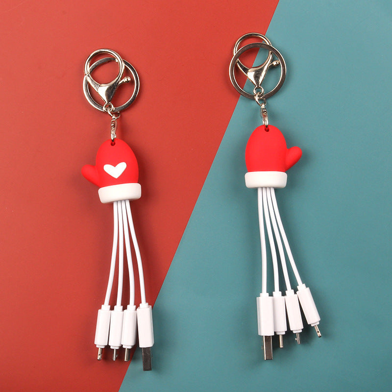 Creative Cartoon Multi-Use Christmas Data Cable – Portable, Gift-Ready & Tech-Savvy!