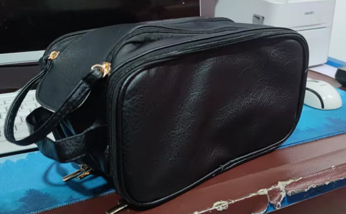 makeup organizer bag in black color
