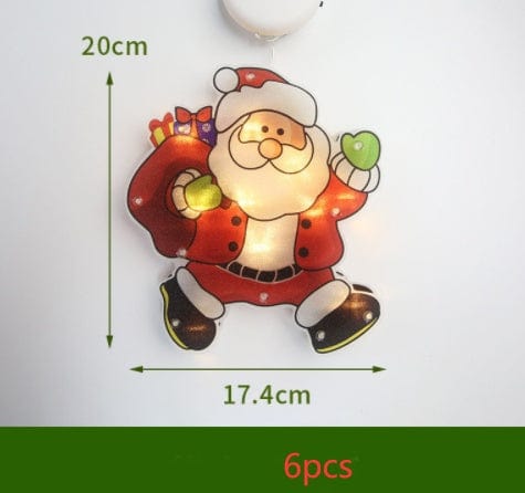 Sprout Health 0 Backpack Christmas / 6PCS "LED Suction Cup Window Hanging Lights - Christmas Decoration