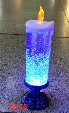 Sprout Health 0 Blue1 / 4PCS Rechargeable LED Waterproof Candle - Color Changing with Glitter - Home Décor