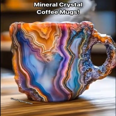 Sprout Health 0 Colored Ore / 10cm High / Flat mouthed inner liner 400ml Resin Mineral Crystal Coffee Mugs With Handles Elegant Fake Mineral Crystal Cup For Workplace Home Decor Christmas Gift Kitchen Gadgets