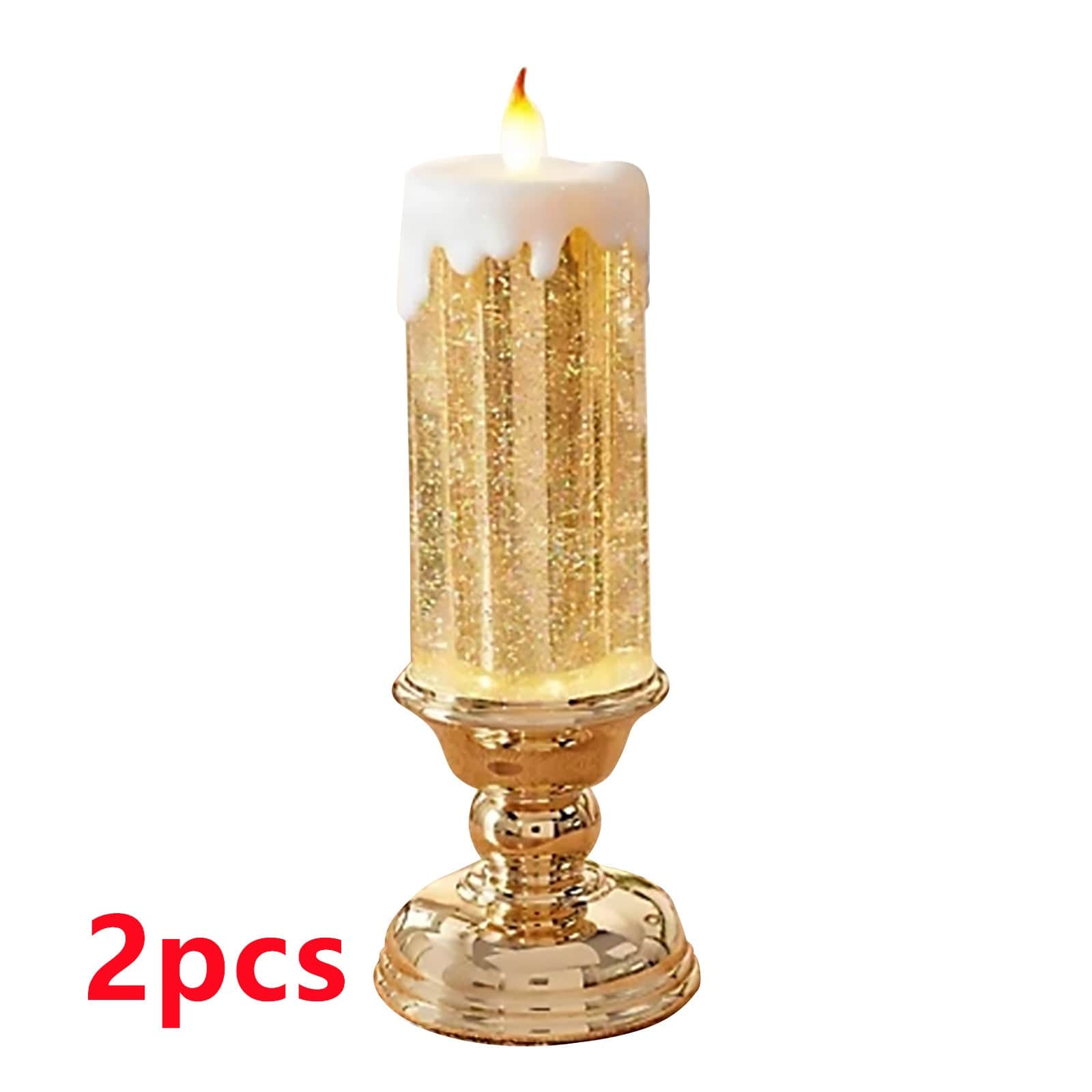 Sprout Health 0 Gold / 2PCS Rechargeable LED Waterproof Candle - Color Changing with Glitter - Home Décor