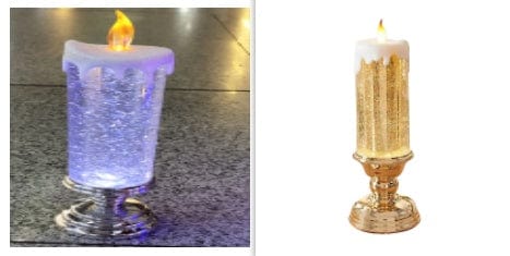 Sprout Health 0 Gold set3 / 1PC Rechargeable LED Waterproof Candle - Color Changing with Glitter - Home Décor