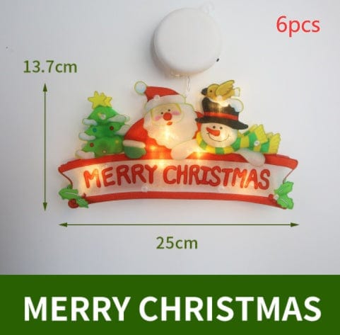 Sprout Health 0 Marry Christmas / 6PCS "LED Suction Cup Window Hanging Lights - Christmas Decoration