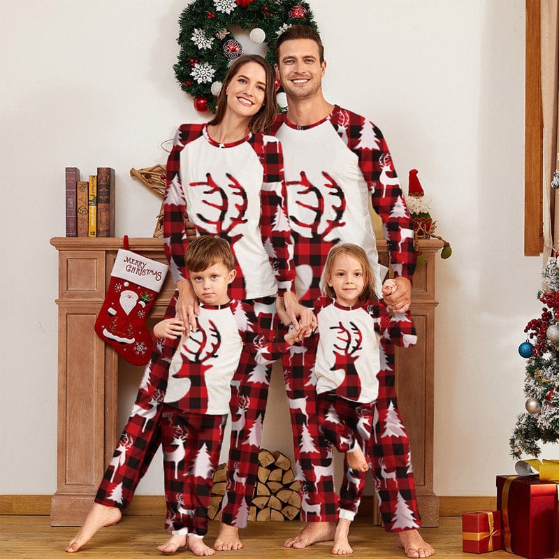 Sprout Health 0 Matching Christmas Pajamas - Deer Head Print Family Set