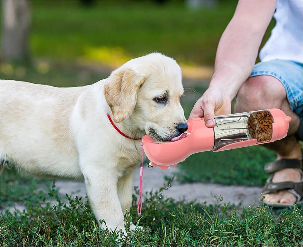 Sprout Health 0 Pet Water Bottle Feeder Bowl Garbage Bag Storage Portable Pet Outdoor Travel 3 In 1 Dog Water Bottle