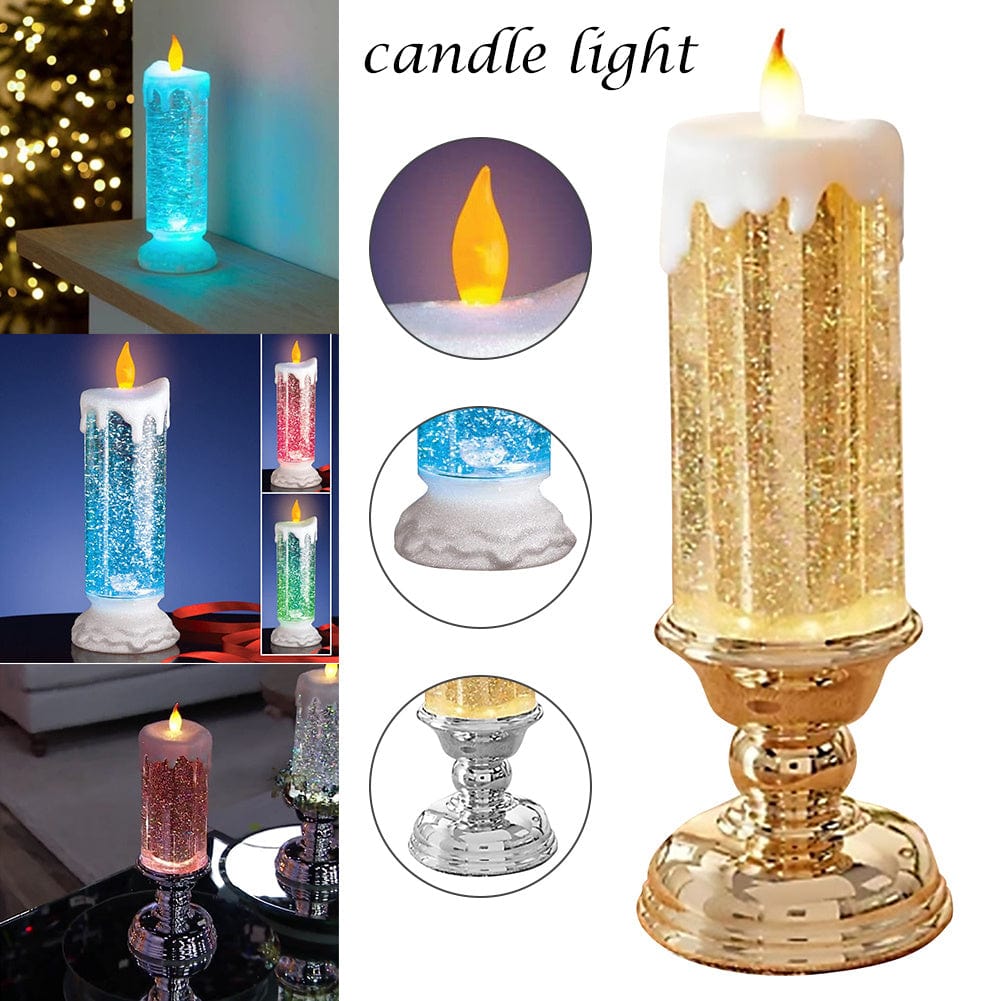 Sprout Health 0 Rechargeable LED Waterproof Candle - Color Changing with Glitter - Home Décor